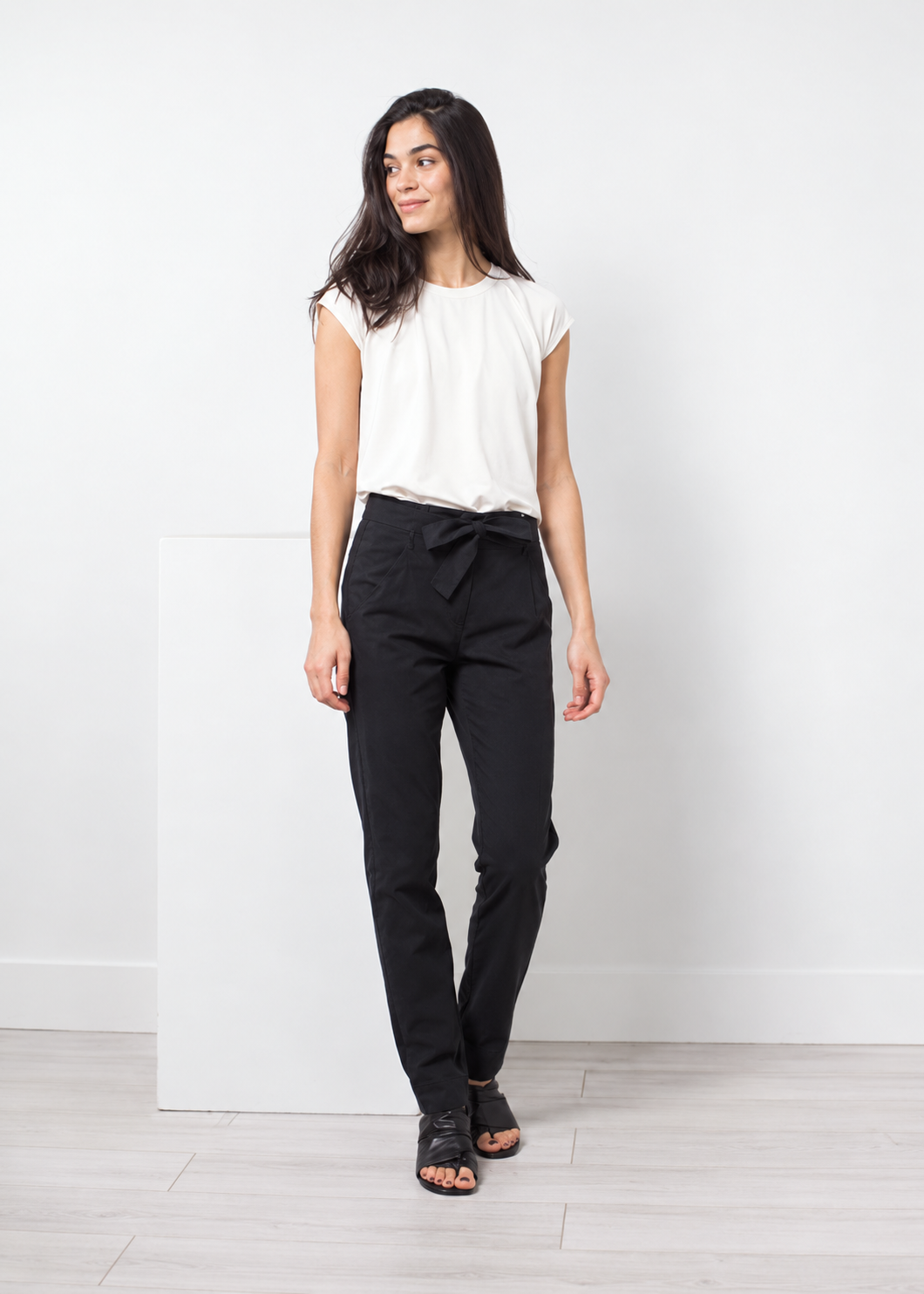 White Cap-Sleeve Blouse