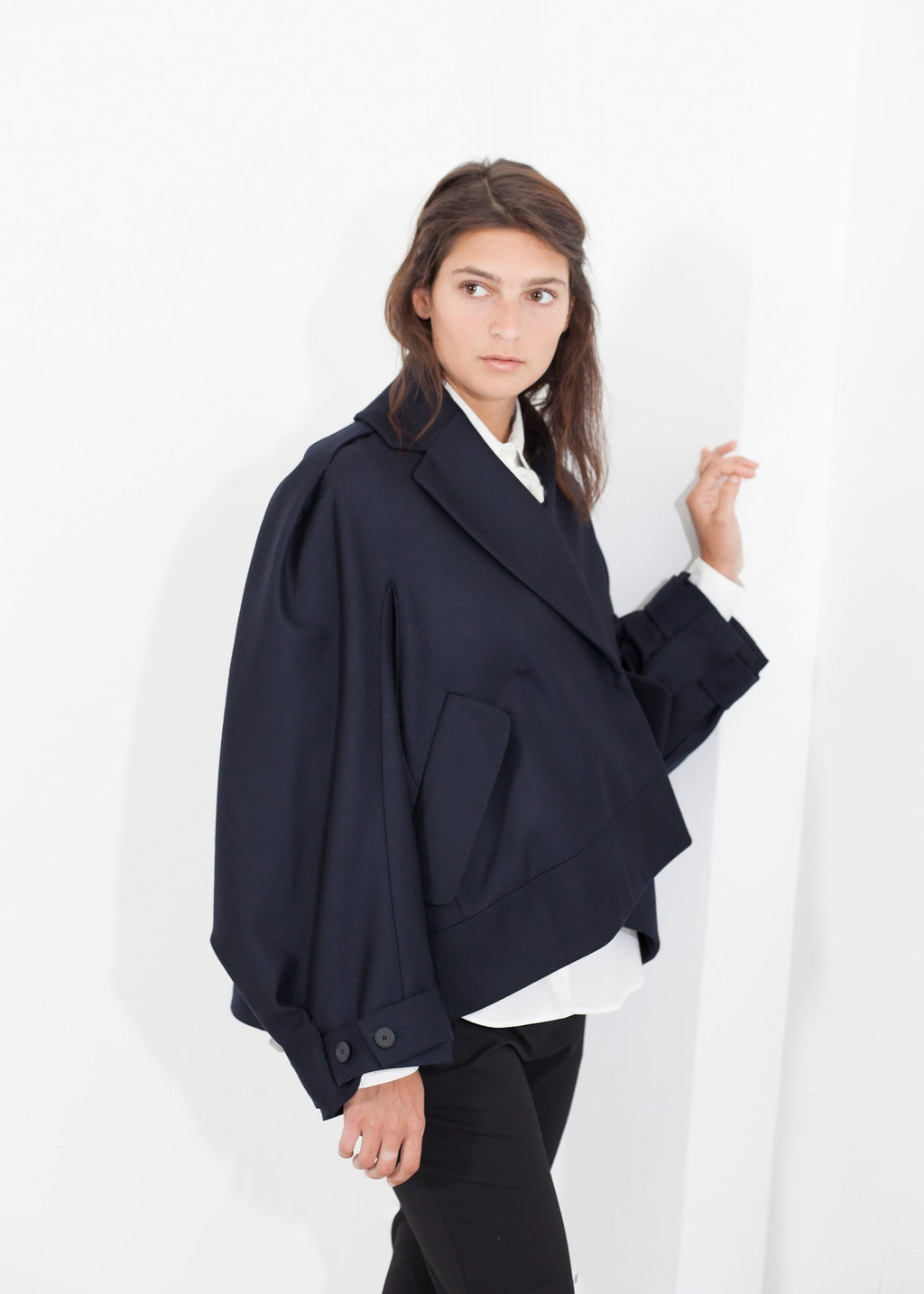 Purple Wool Cocoon Jacket