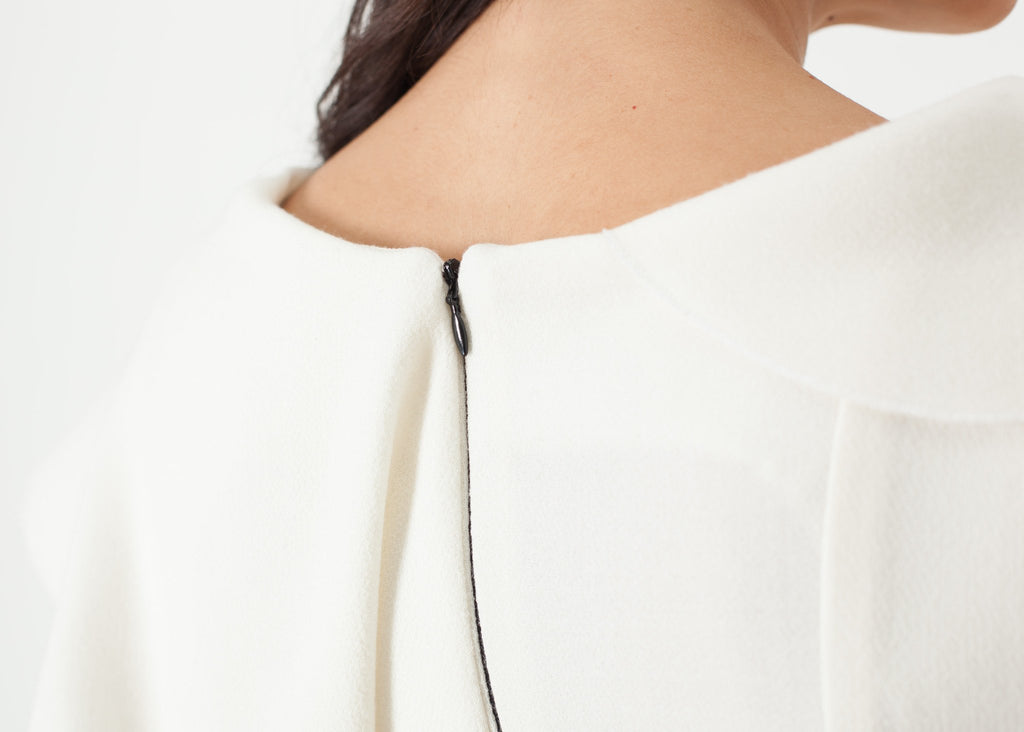 Asymmetric Dress in Cream & Black