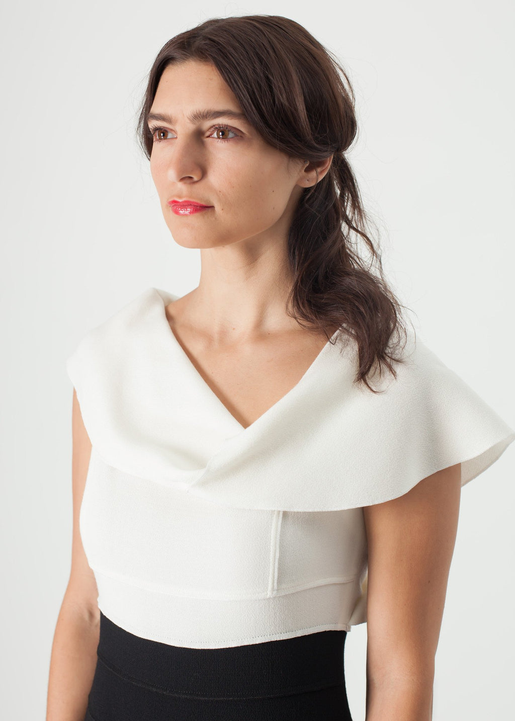 Asymmetric Dress in Cream & Black