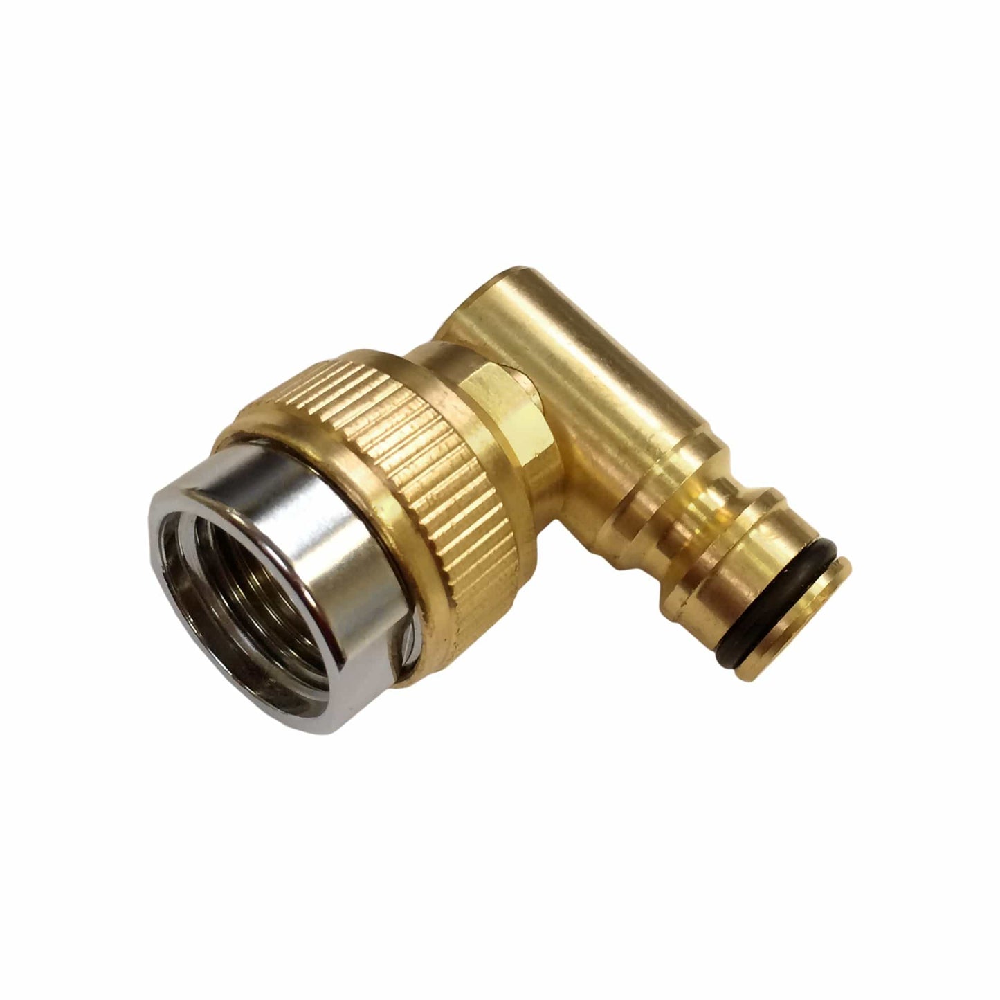 BRASS 90° Hozelock Male to 1/2" Threaded SWIVEL Connector - Window Cleaning Warehouse Ltd