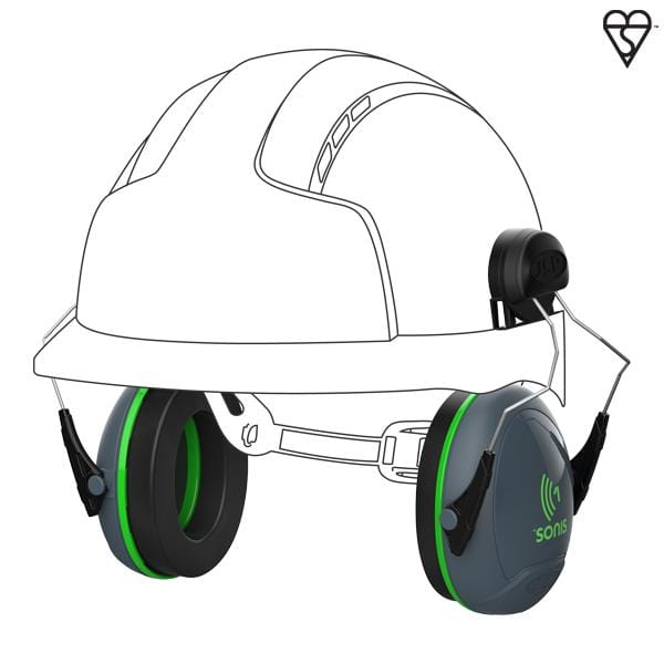 Sonis® 1 Helmet Mounted Ear Defenders - 26db SNR - Window Cleaning Warehouse Ltd